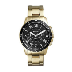 Fossil Inscription Automatic Black Dial Gold Steel Strap Watch for Men - FS5267 Watches Fossil   