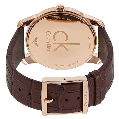 Calvin Klein City White Dial Brown Leather Strap Watch for Men - K2G21629 Watches Calvin Klein   