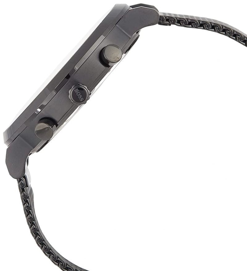 Hugo Boss Peak Black Dial Black Steel Strap Watch for Men - 1513814 Watches Hugo Boss   