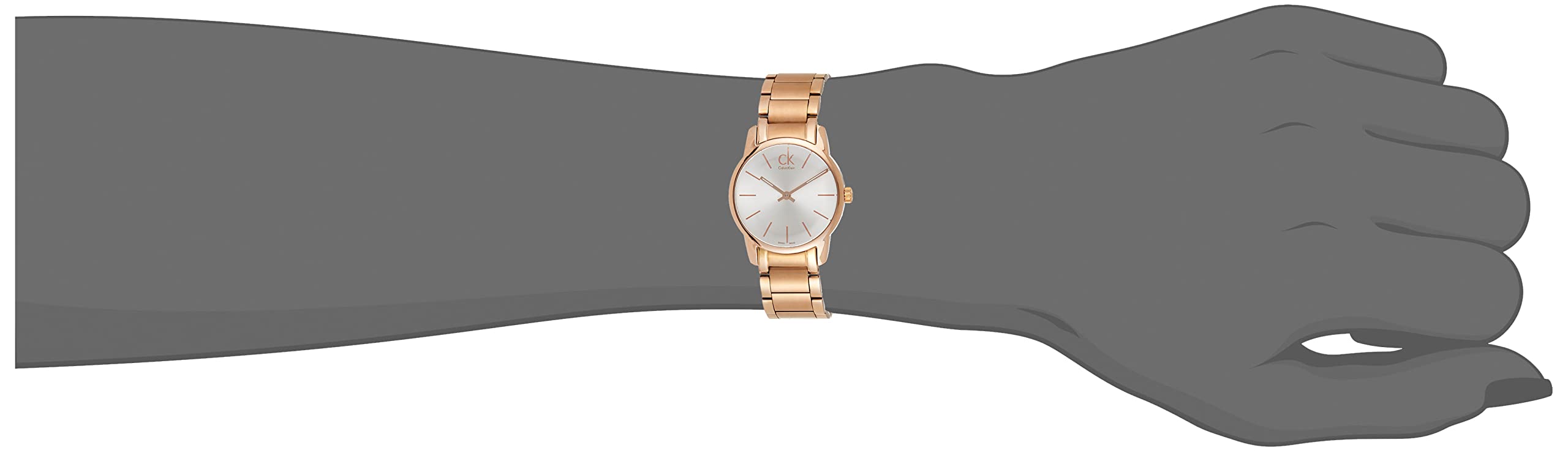 Calvin Klein City White Mother of Pearl Dial Rose Gold Steel Strap Watch for Women - K2G23646 Watches Calvin Klein   