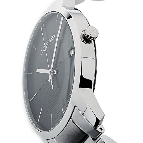 Calvin Klein City Black Dial Silver Steel Strap Watch for Men - K2G2G14C Watches Calvin Klein   