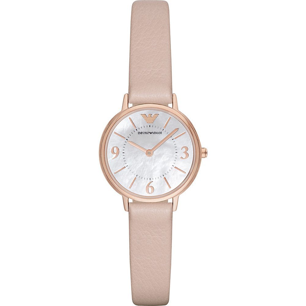 Emporio Armani Kappa White Mother of Pearl Dial Pink Strap Watch For Women - AR2512 Watches Emporio Armani   