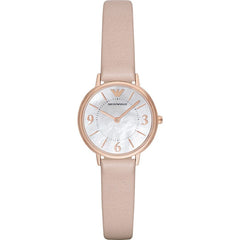 Emporio Armani Kappa White Mother of Pearl Dial Pink Strap Watch For Women - AR2512 Watches Emporio Armani   