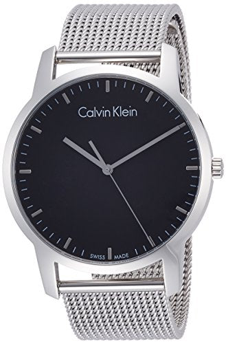 Calvin Klein City Chronograph Black Dial Silver Mesh Bracelet Watch for Men - K2G2G121 Watches Calvin Klein   