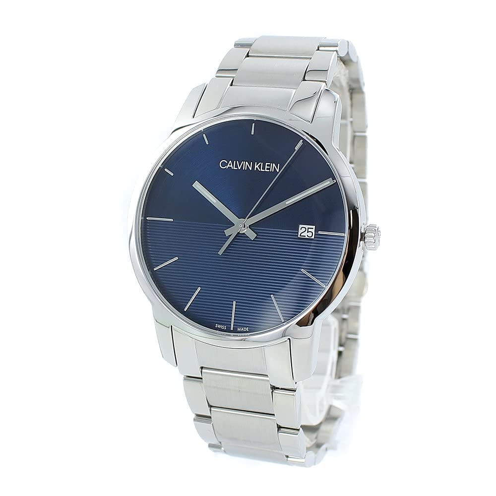 Calvin Klein City Blue Dial Silver Steel Strap Watch for Men - K2G2G14Q Watches Calvin Klein   