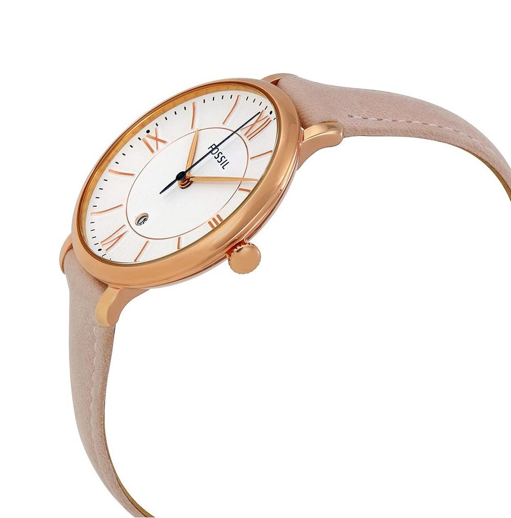Fossil Jacqueline White Dial Pink Leather Strap Watch for Women - ES3988 Watches Fossil   