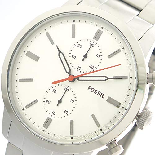 Fossil Townsman White Dial Silver Steel Strap Watch for Men - FS5346 Watches Fossil   