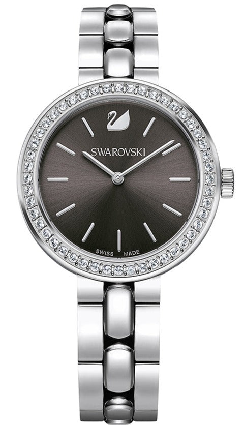 Swarovski Daytime Rhinestone Grey Dial Silver Steel Strap Watch for Women - 5213681 Watches Swarovski   