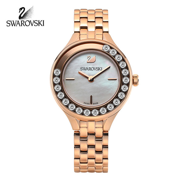 Swarovski Lovely Crystals Mother of Pearl Dial Rose Gold Steel Strap Watch for Women - 5261496 Watches Swarovski   