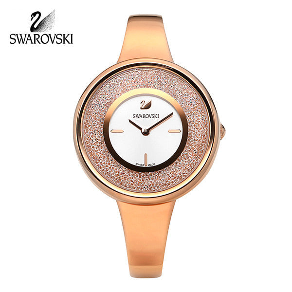 Swarovski Crystalline Bracelet White Dial Rose Gold Steel Strap Watch for Women - 5269250 Watches Swarovski   