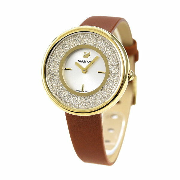 Swarovski Crystalline Pure White Dial Brown Leather Strap Watch for Women - 5275040 Watches Swarovski   