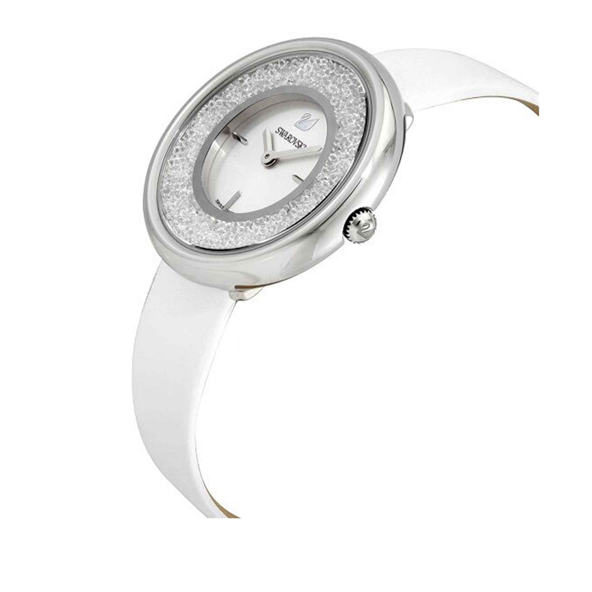 Swarovski Crystalline Pure White Dial White Leather Strap Watch for Women - 5275046 Watches Swarovski   