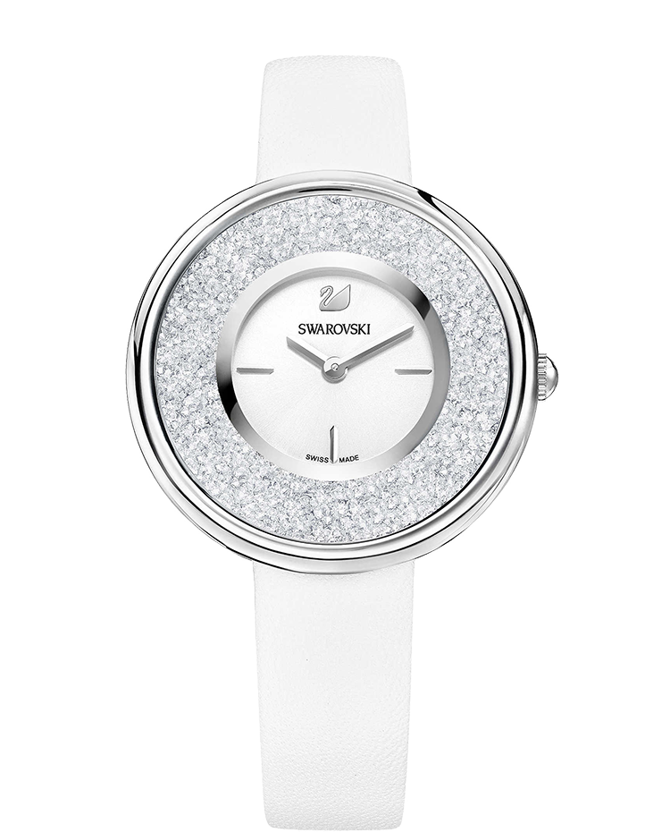 Swarovski Crystalline Pure White Dial White Leather Strap Watch for Women - 5275046 Watches Swarovski   