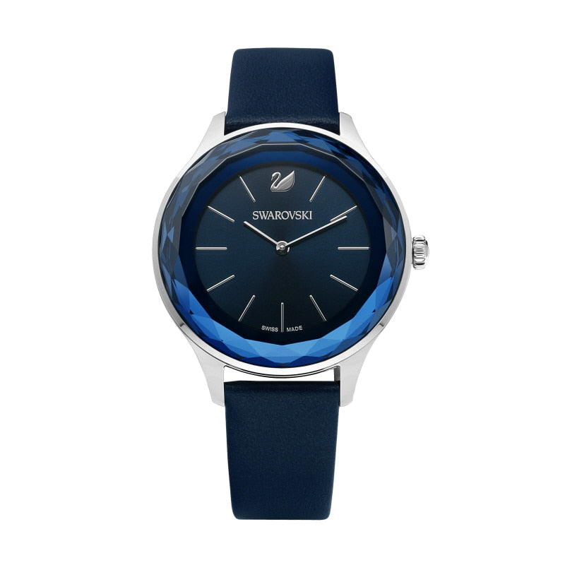 Swarovski Octea Nova Blue Dial Blue Leather Strap Watch for Women - 5295349 Watches Swarovski   