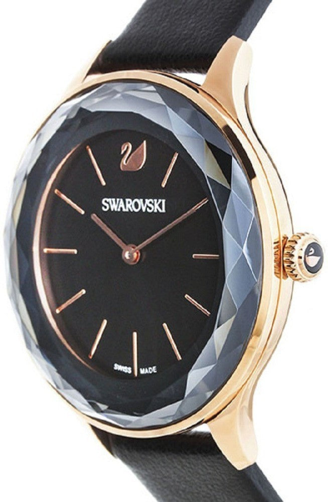 Swarovski Octea Nova Grey Dial Grey Leather Strap Watch for Women - 5295358 Watches Swarovski   