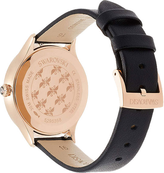 Swarovski Octea Nova Grey Dial Grey Leather Strap Watch for Women - 5295358 Watches Swarovski   