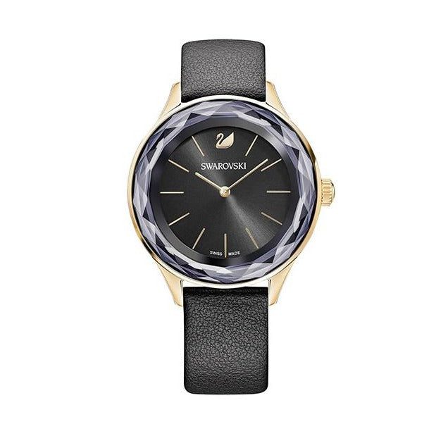Swarovski Octea Nova Grey Dial Grey Leather Strap Watch for Women - 5295358 Watches Swarovski   