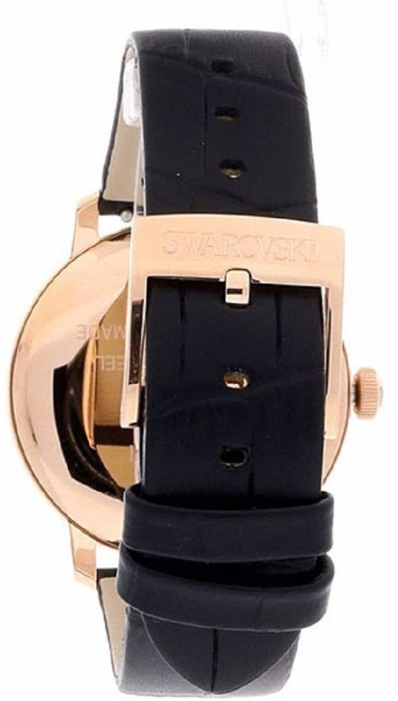 Swarovski Crystalline Hours Black Dial Black Leather Strap Watch for Women - 5295377 Watches Swarovski   