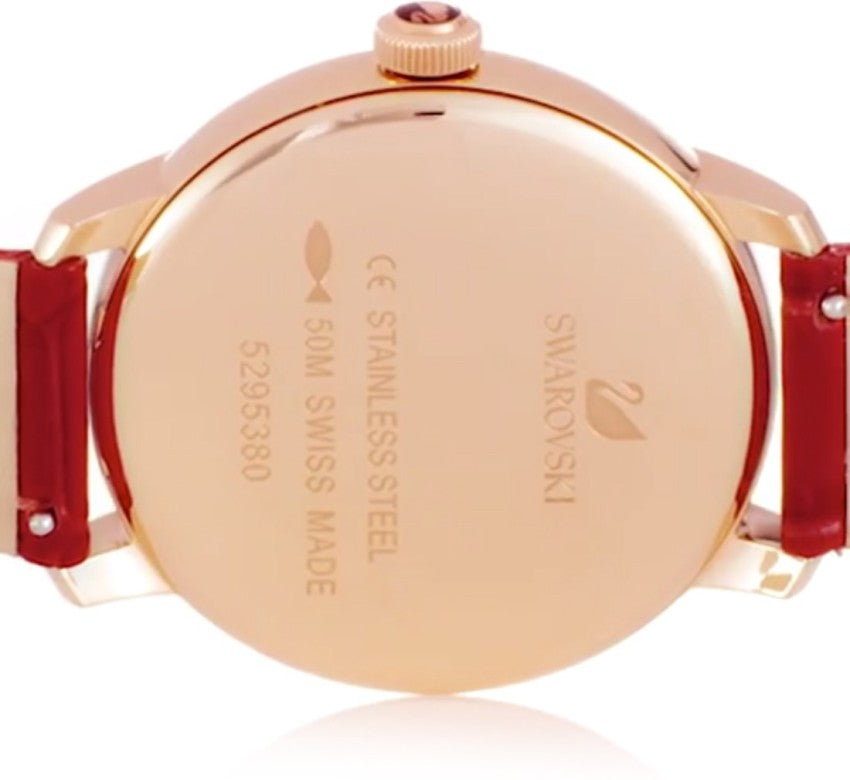 Swarovski Crystalline Hours Red Crystal Dial Red Leather Strap Watch for Women - 5295380 Watches Swarovski   