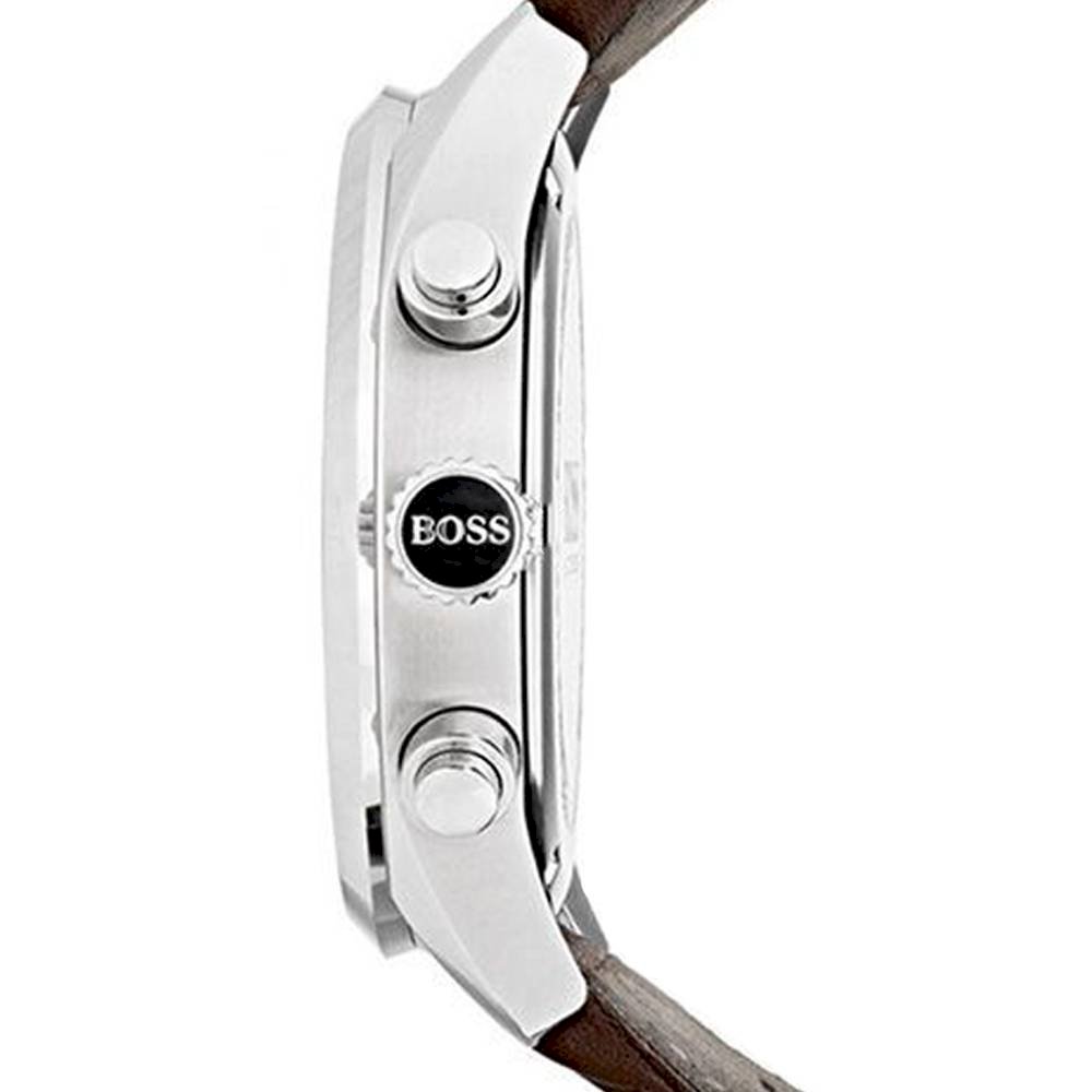 Hugo Boss Grand Prix Grey Dial Brown Leather Strap Watch for Men -  1513476 Watches Hugo Boss   