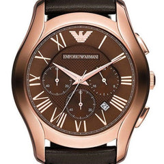 Emporio Armani Chronograph Brown Dial Brown Leather Strap Watch For Men - AR1701 Watches Emporio Armani   