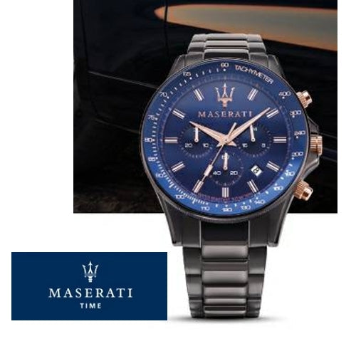 Maserati SFIDA Chronograph Blue Dial Stainless Steel Watch For Men - R8873640001 Watches Maserati   