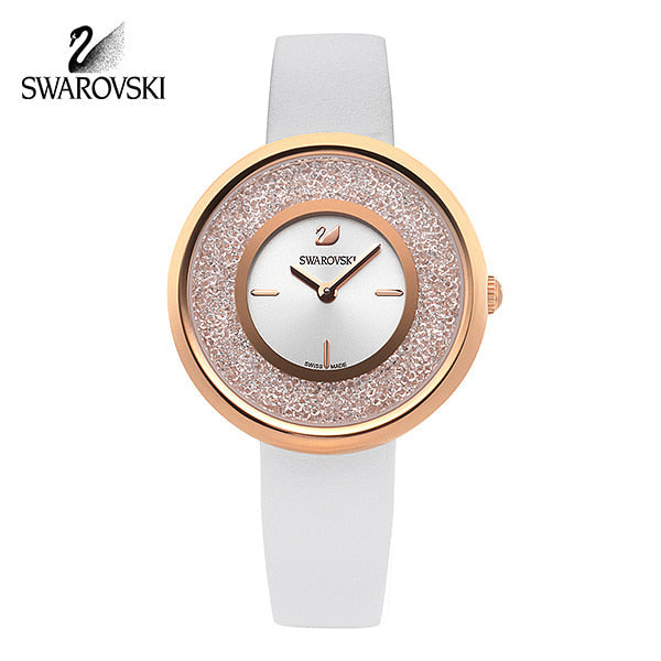 Swarovski Crystalline Pure White Dial White Leather Strap Watch for Women - 5376083 Watches Swarovski   