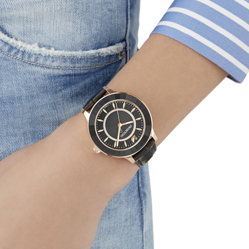 Swarovski Octea Lux Blue Dial Blue Leather Strap Watch for Women - 5414413 Watches Swarovski   