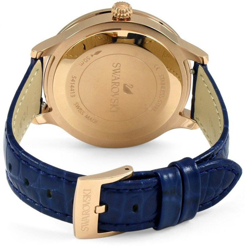 Swarovski Octea Lux Blue Dial Blue Leather Strap Watch for Women - 5414413 Watches Swarovski   
