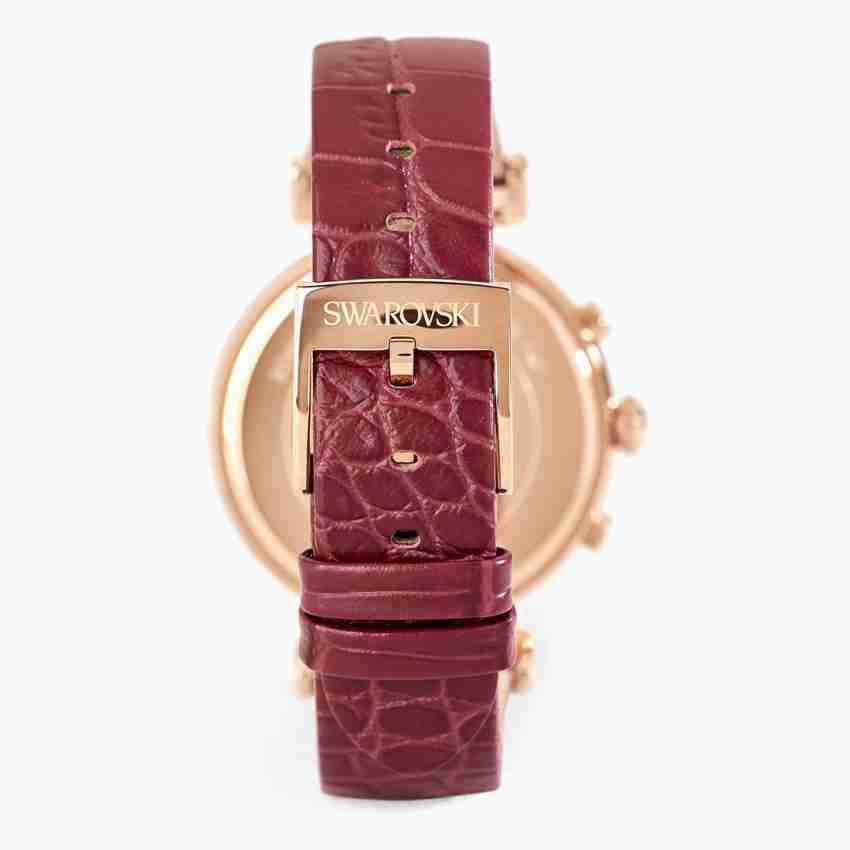 Swarovski Era Journey Red Dial Red Leather Strap Watch for Women - 5416701 Watches Swarovski   