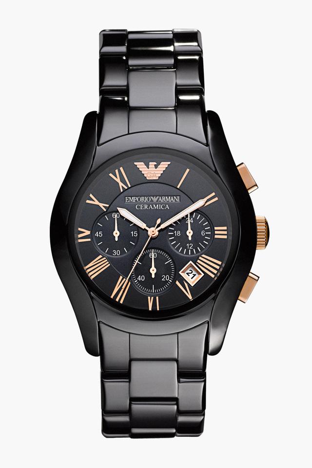 Emporio Armani Valente Ceramica Chronograph Black Dial Watch For Men - AR1410 Watches Emporio Armani   