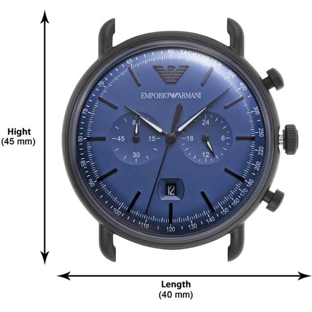 Emporio Armani Aviator Chronograph Blue Dial Black Mesh Bracelet Watch For Men - AR11201 Watches Emporio Armani   