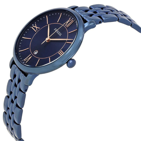 Fossil Jacqueline Blue Dial Blue Steel Strap Watch for Women - ES4094 Watches Fossil   