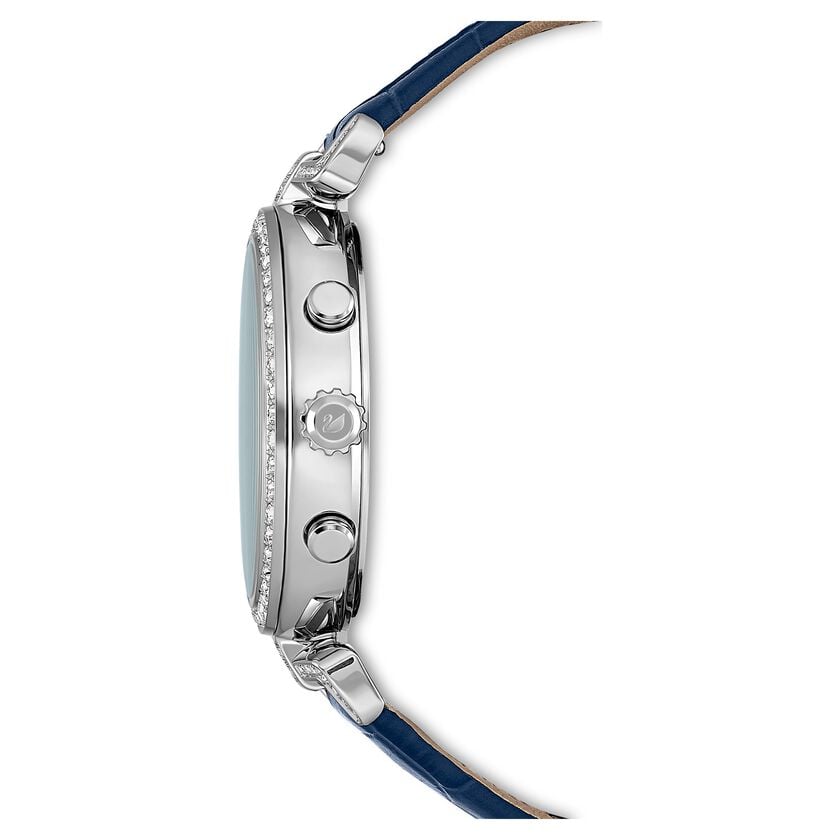 Swarovski Era Journey Blue Dial Blue Leather Strap Watch for Women - 5479239 Watches Swarovski   