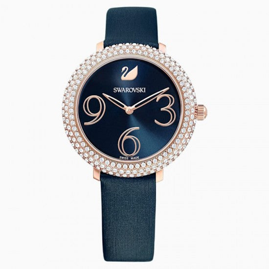 Swarovski Crystal Frost Blue Dial Blue Leather Strap Watch for Women - 5484061 Watches Swarovski   