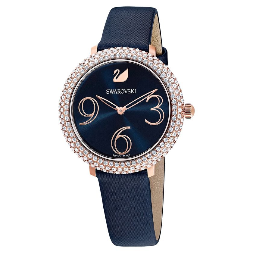 Swarovski Crystal Frost Blue Dial Blue Leather Strap Watch for Women - 5484061 Watches Swarovski   