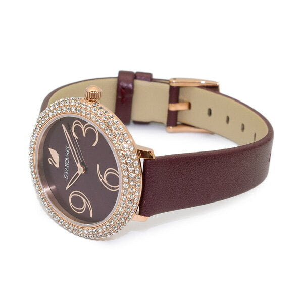 Swarovski Crystal Frost Red Dial Red Leather Strap Watch for Women - 5484064 Watches Swarovski   