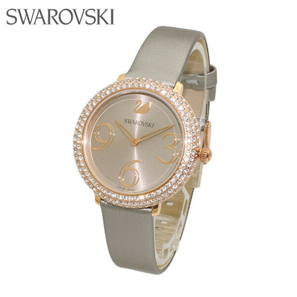 Swarovski Crystal Frost Grey Dial Grey Leather Strap Watch for Women - 5484067 Watches Swarovski   