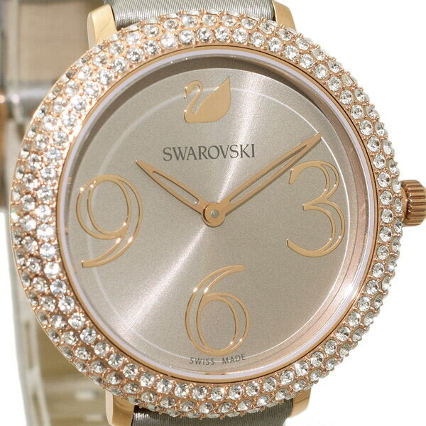 Swarovski Crystal Frost Grey Dial Grey Leather Strap Watch for Women - 5484067 Watches Swarovski   