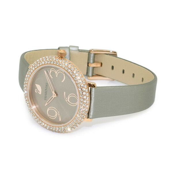 Swarovski Crystal Frost Grey Dial Grey Leather Strap Watch for Women - 5484067 Watches Swarovski   