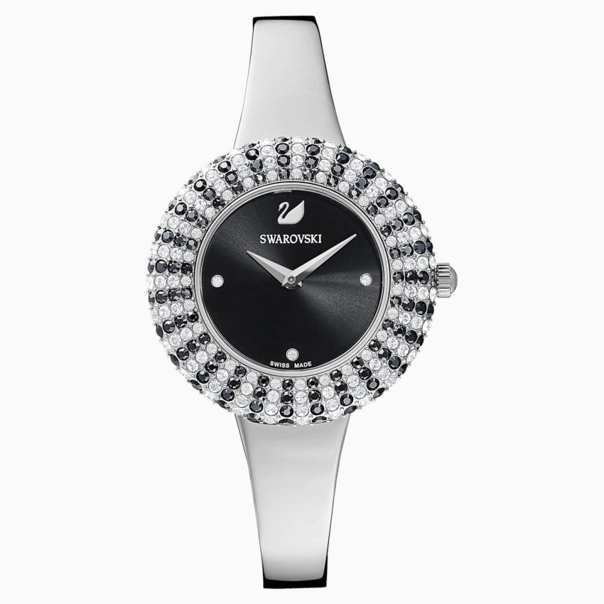 Swarovski Crystal Rose Black Dial Silver Steel Strap Watch for Women - 5484076 Watches Swarovski   