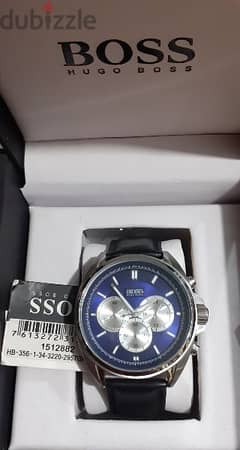 Hugo Boss Driver Blue Dial Black Leather Strap Watch for Men - 1512882 Watches Hugo Boss   