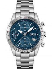 Hugo Boss Pilot Blue Dial Silver Steel Strap Watch for Men - 1513850 Watches Hugo Boss   