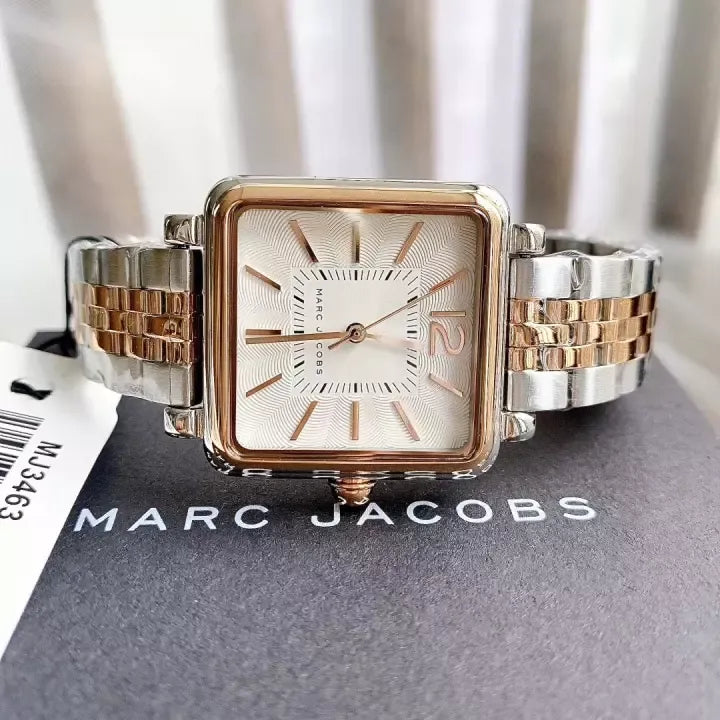 Marc Jacobs Vic Silver Dial Two Tone Stainless Steel Strap Watch for Women - MJ3463 Watches Marc Jacobs   