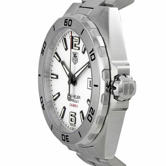 Tag Heuer Formula 1 Calibre 5 Automatic White Dial Silver Steel Strap Watch for Men - WAZ2114.BA0875 Watches Tag Heuer   