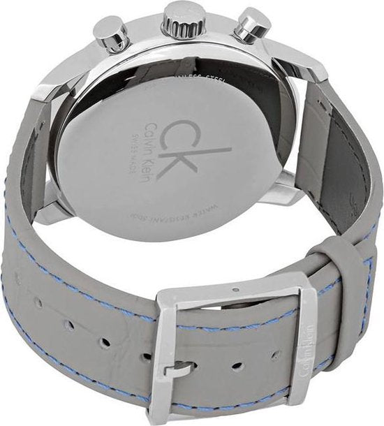 Calvin Klein City Chronograph White Dial White Leather Strap Watch for Men - K2G271Q4 Watches Calvin Klein   