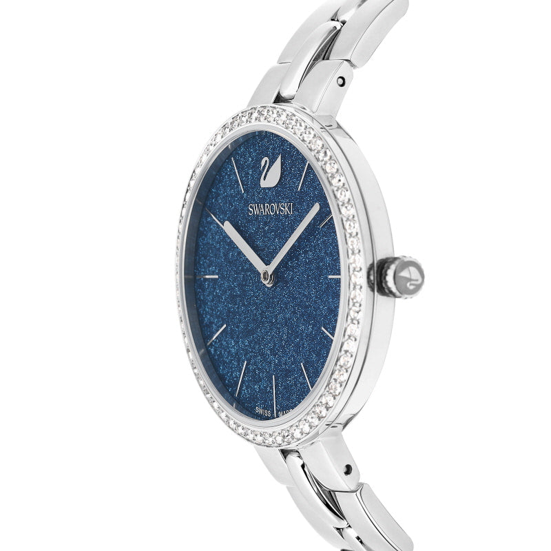 Swarovski Cosmopolitan Blue Dial Silver Steel Strap Watch for Women - 5517790 Watches Swarovski   