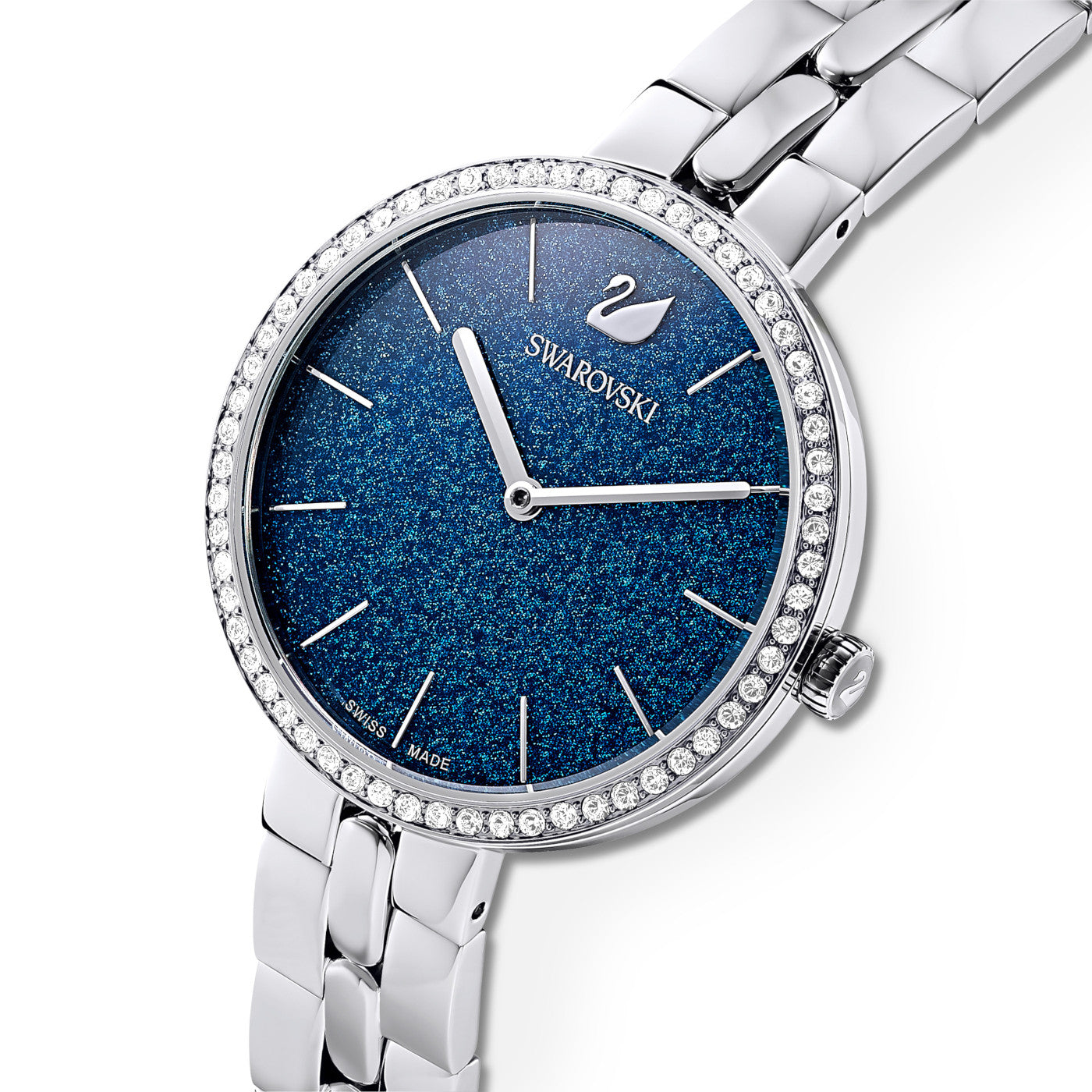 Swarovski Cosmopolitan Blue Dial Silver Steel Strap Watch for Women - 5517790 Watches Swarovski   