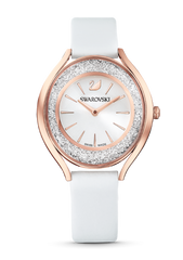 Swarovski Crystalline Aura Silver Dial White Leather Strap Watch for Women - 5519453 Watches Swarovski   