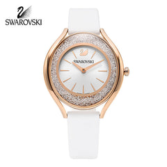 Swarovski Crystalline Aura Silver Dial White Leather Strap Watch for Women - 5519453 Watches Swarovski   